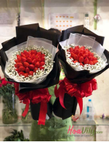 bucket bunga unik strawberry